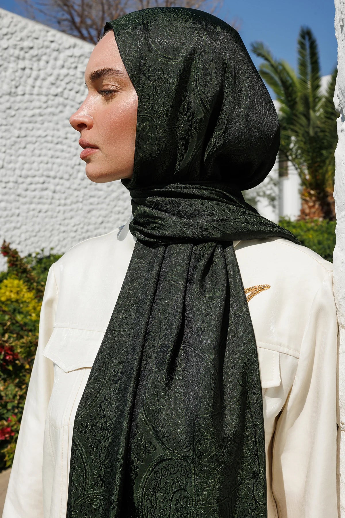 Vera Desen Shine Line Şal - Siyah-Haki