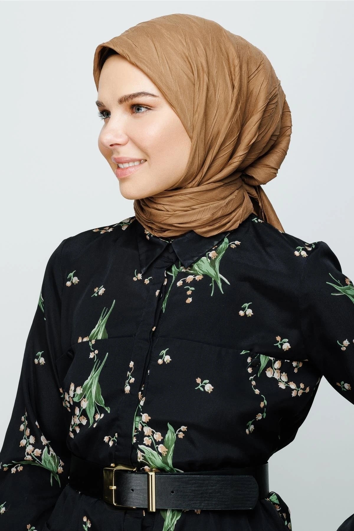 Piliseli Bambu Eşarp - Ceviz