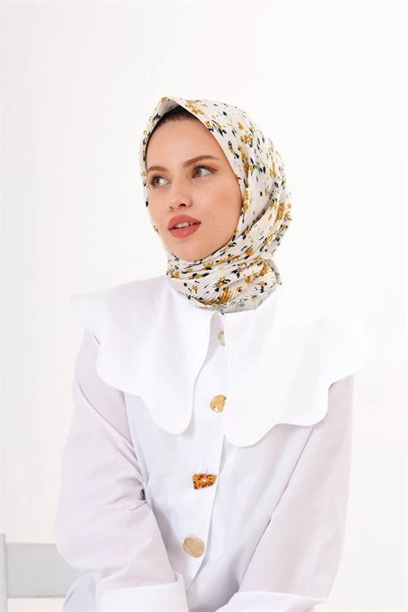 Asma Desen Pilise Eşarp - Safran