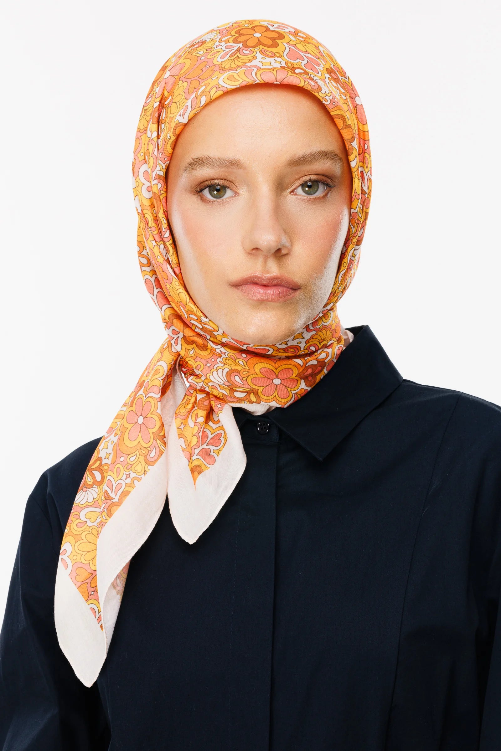 Daisy Desen Dijital Soft Eşarp - Sarı