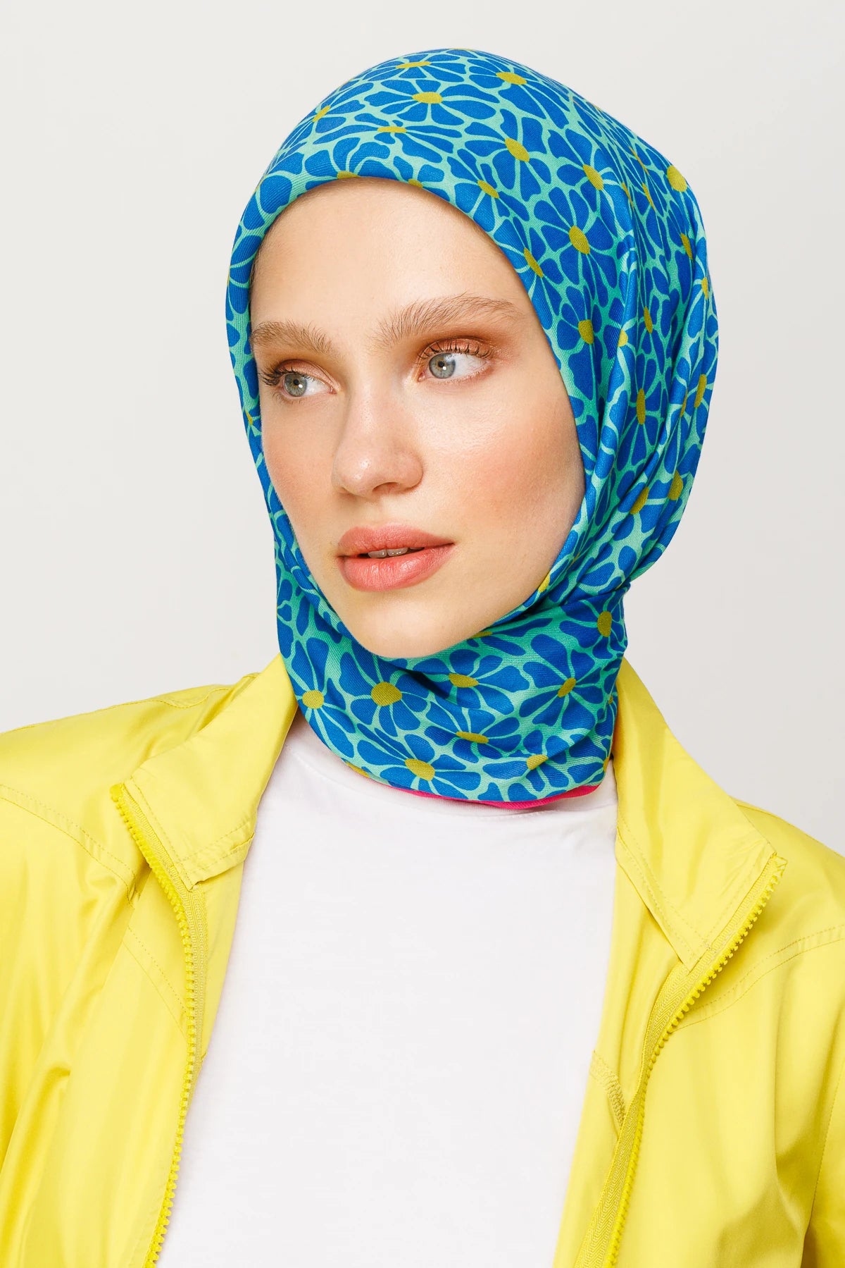 Clover Desen Dijital Soft Eşarp - İndigo