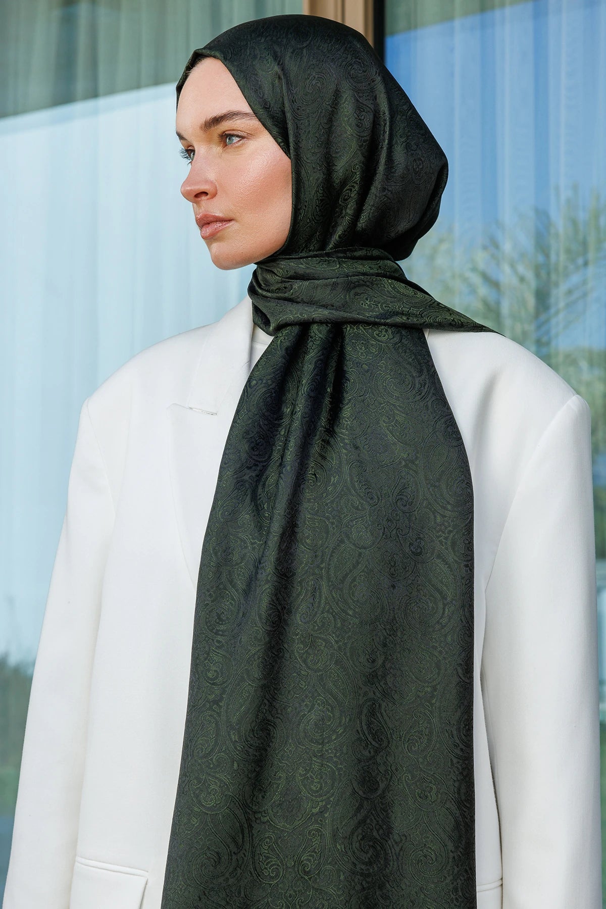 Moren Desen Shine Line Şal - Siyah-Haki