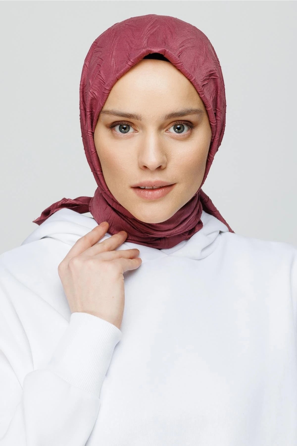 Piliseli Bambu Eşarp - Gül Kurusu