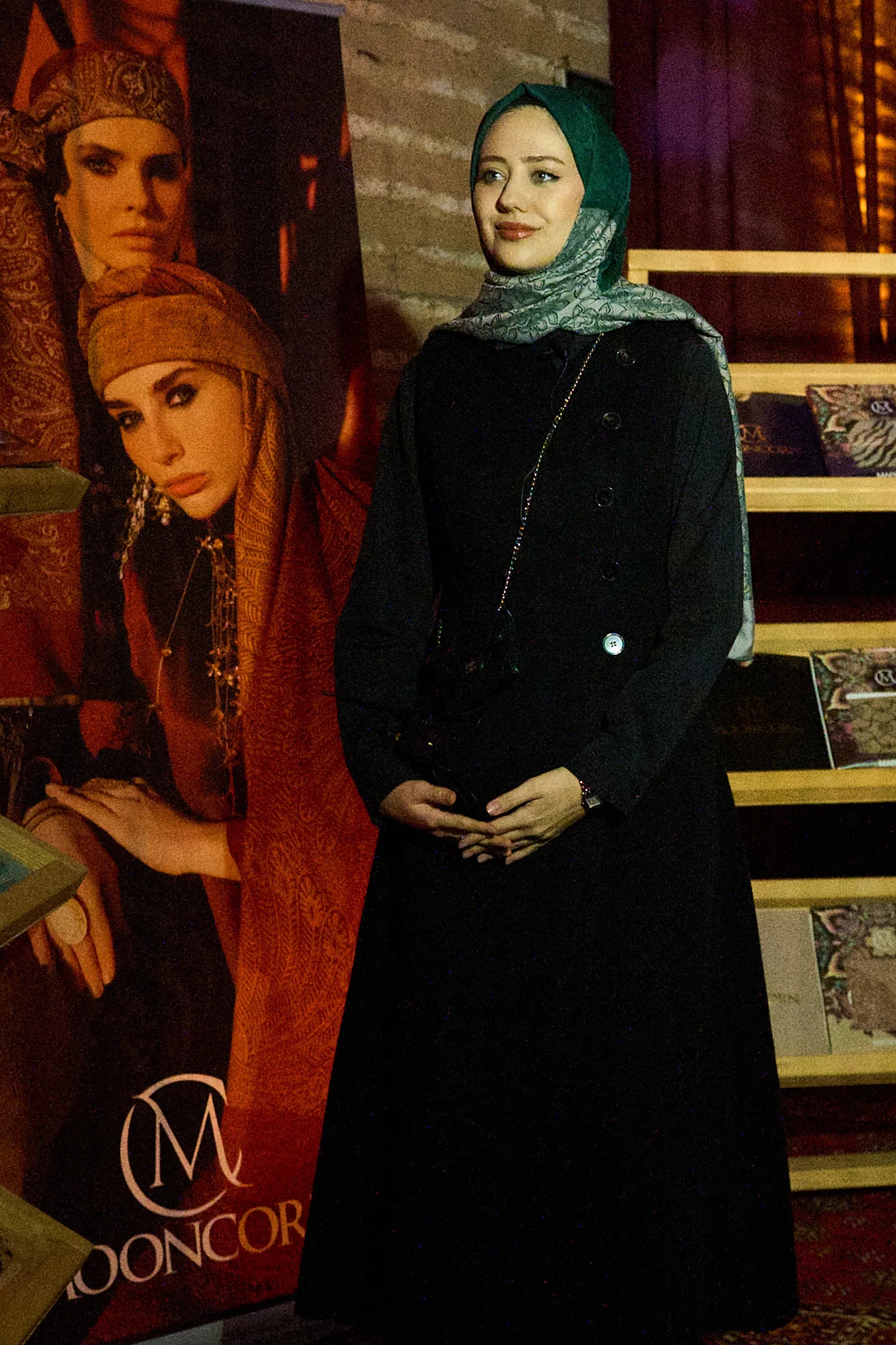 Nora Desen Çift Taraflı Şal - Zümrüt-Pembe