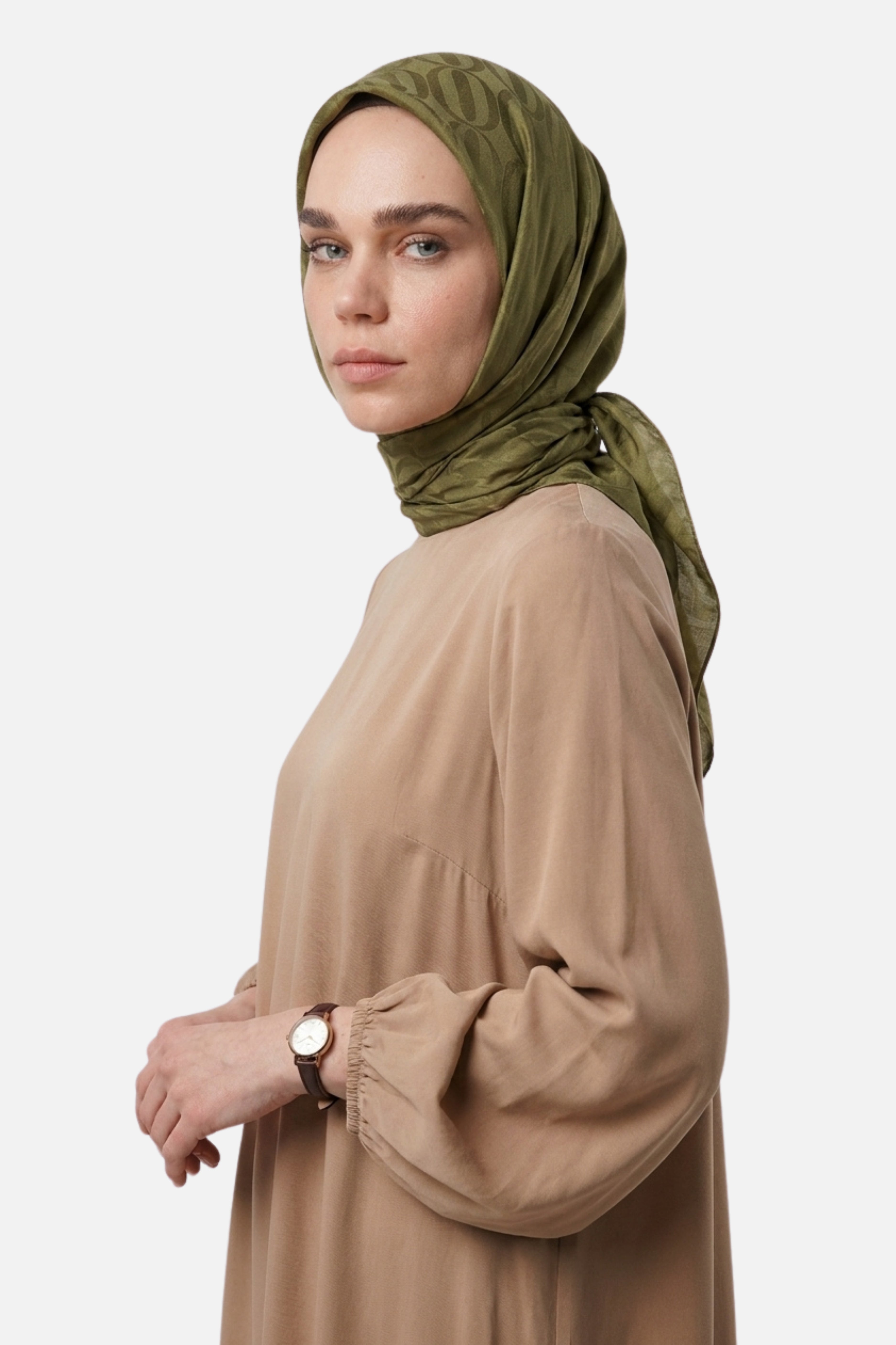 Dune Desen Ayrobin Jakar Eşarp - Soft Yeşil