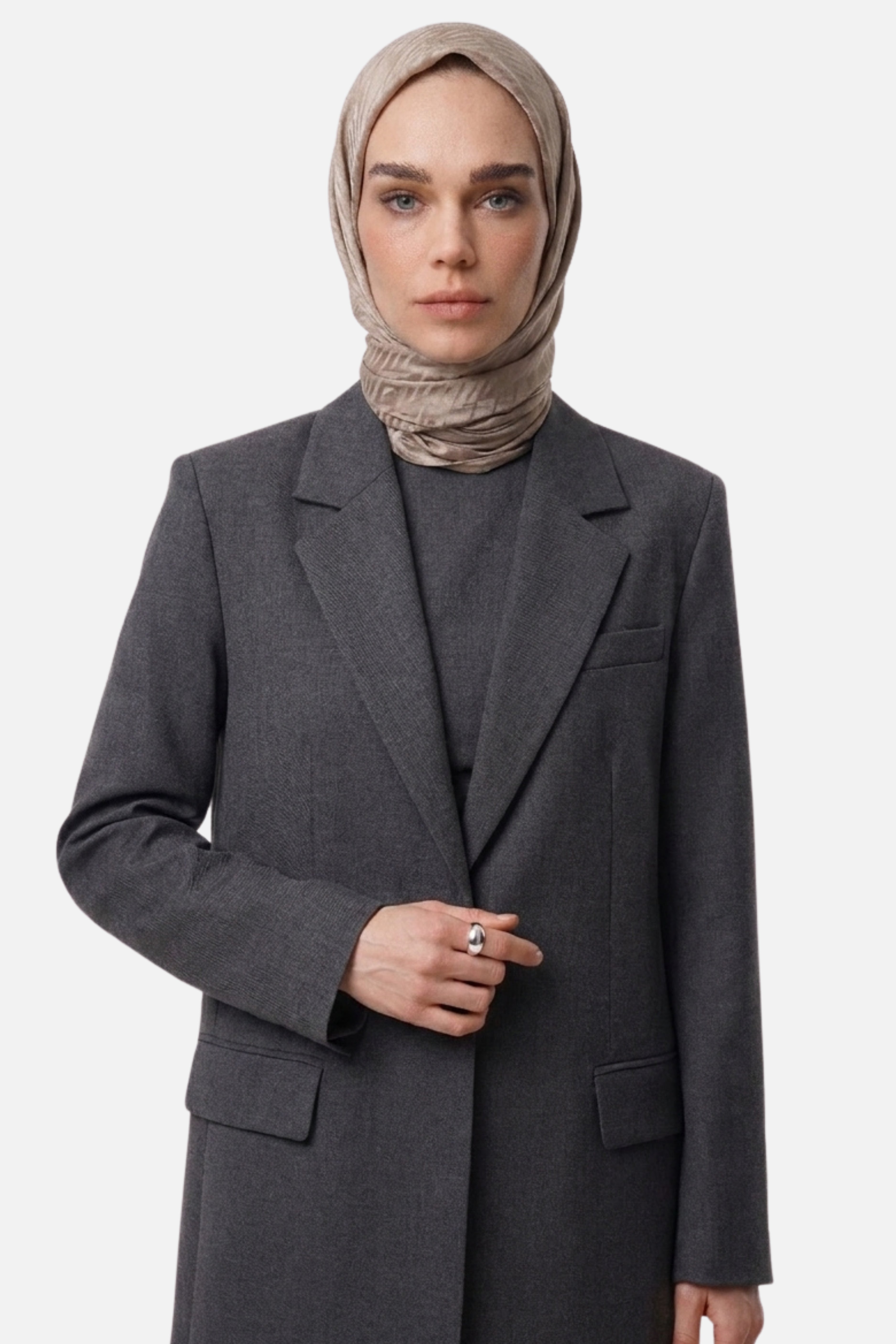 Grove Desen Ayrobin Jakar Eşarp - Bej