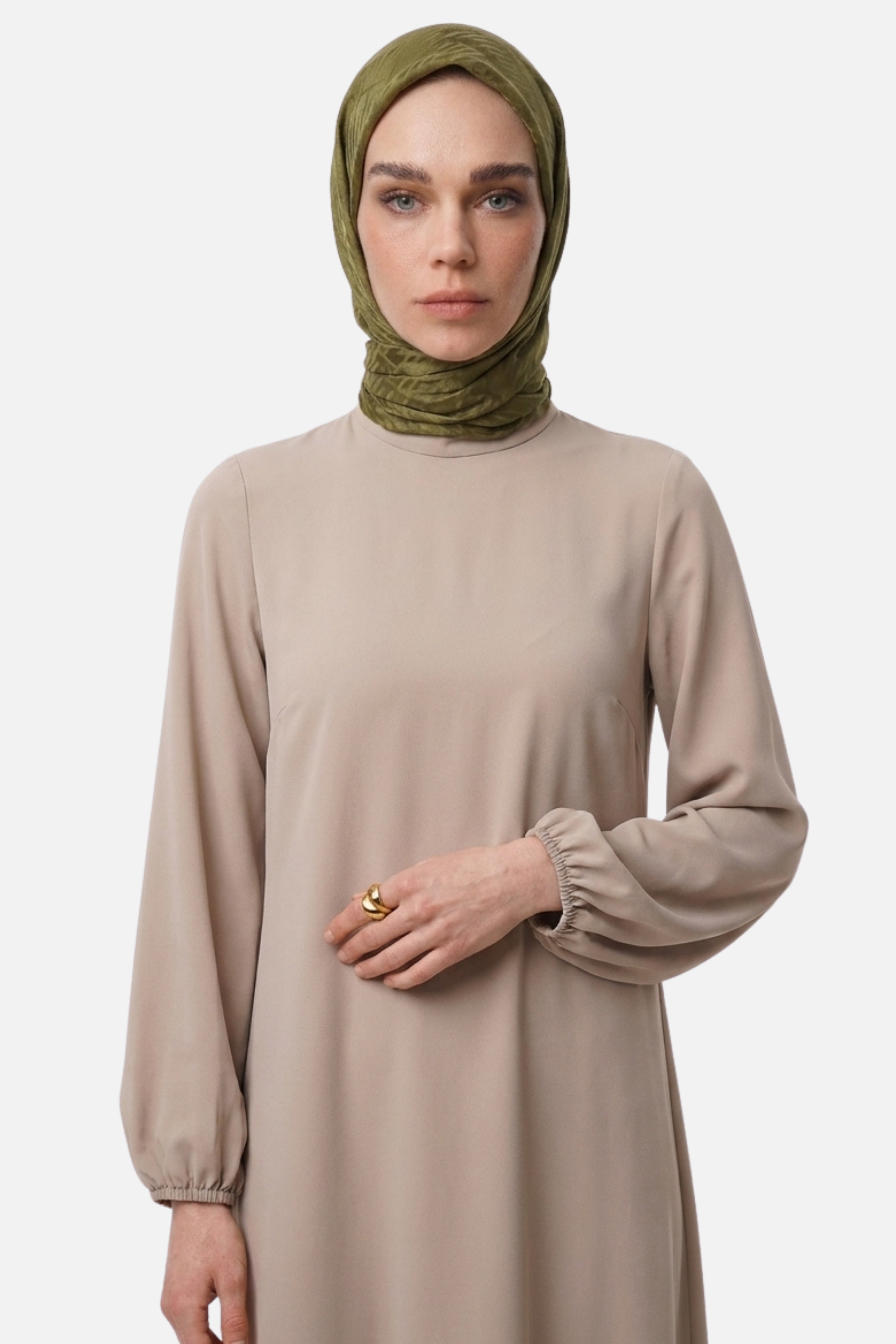 Grove Desen Ayrobin Jakar Eşarp - Soft Yeşil