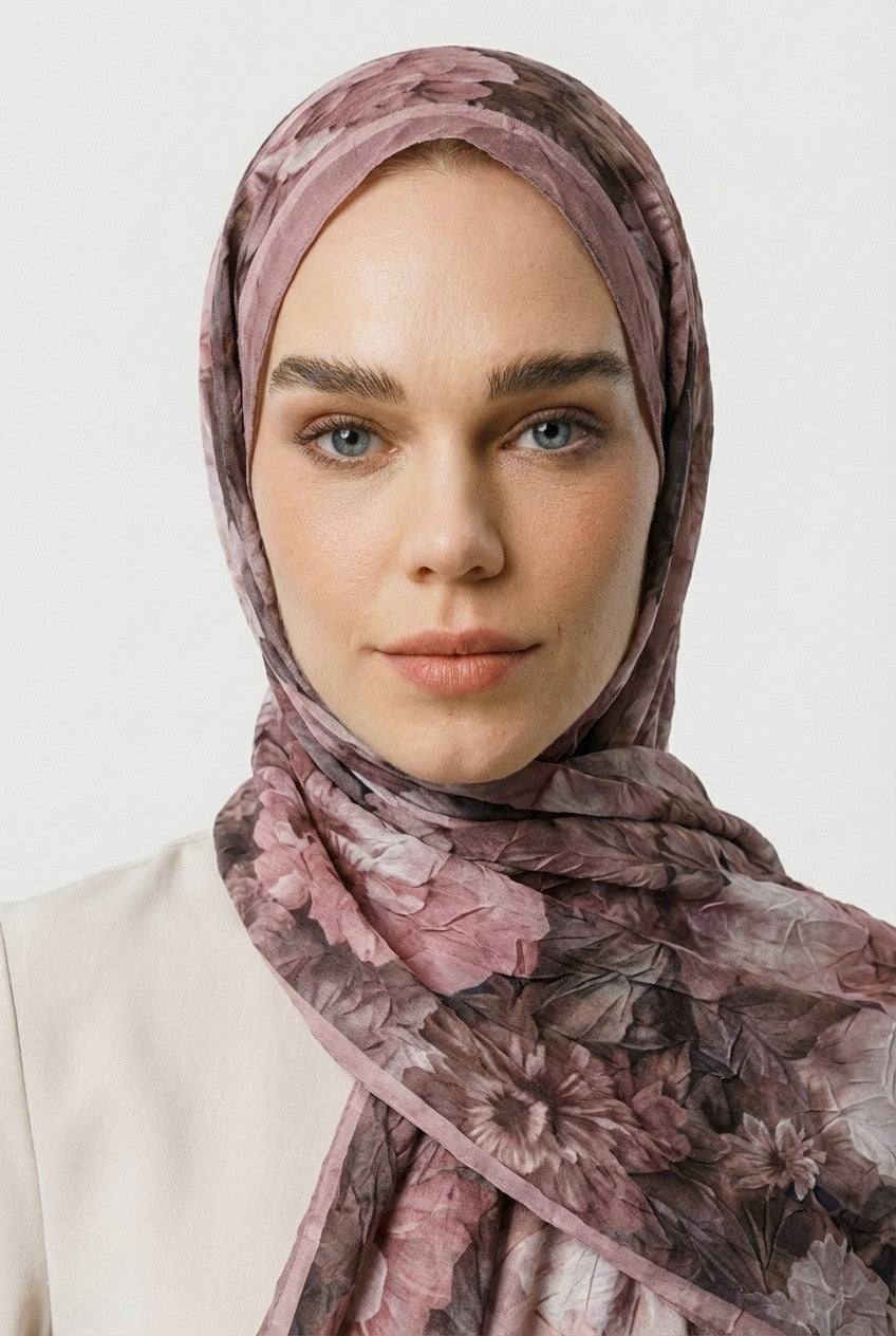 Rustic Desen Neo Crash Şal - Rose