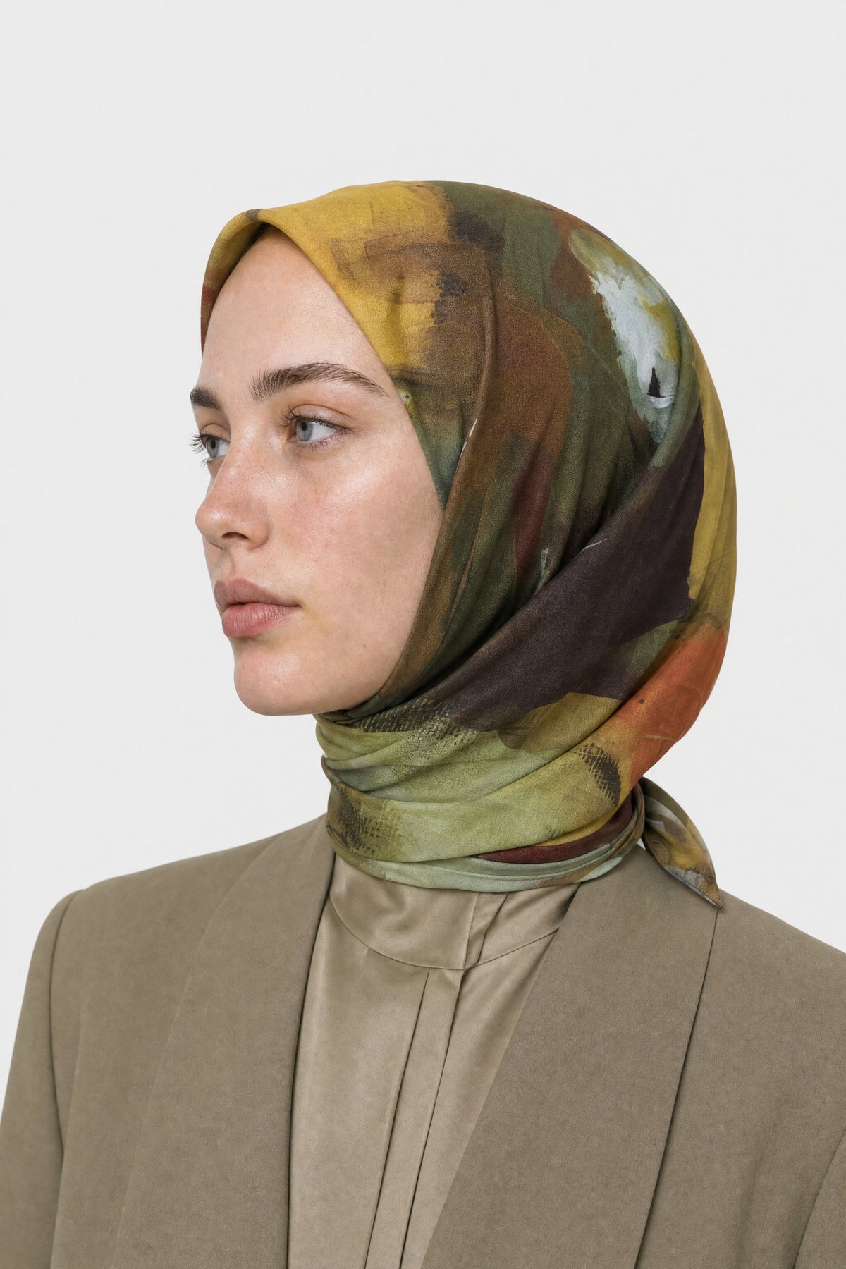 Ruby Desen Aria Eşarp - Haki
