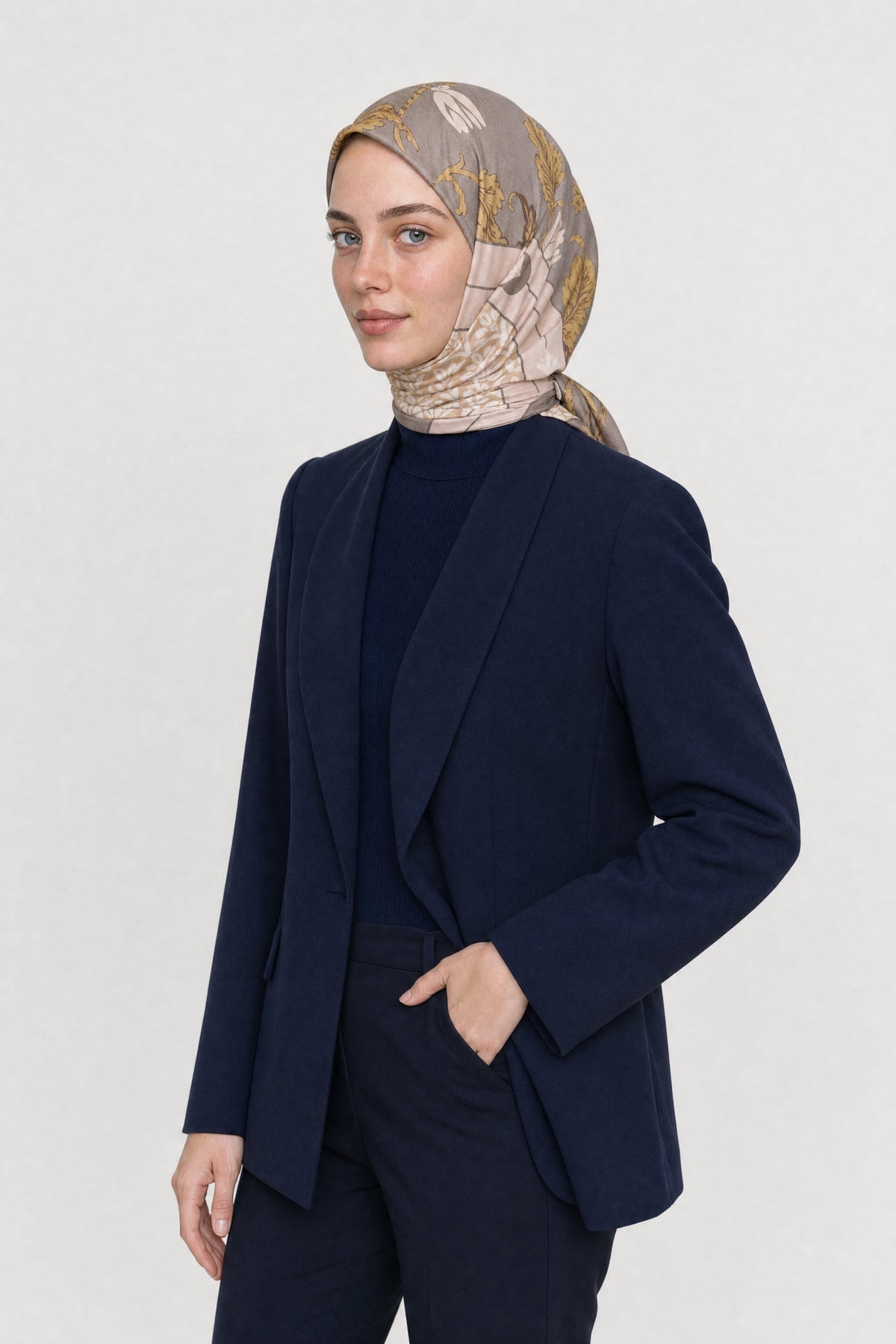 Veil Desen Organik Eşarp - Safran